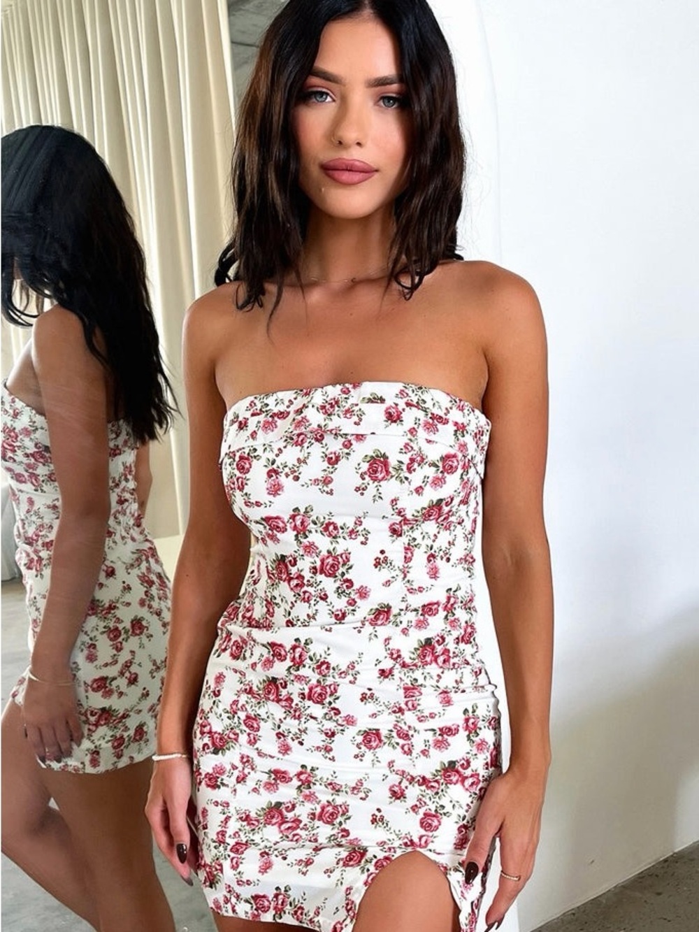 NWT Rose Mini Strapless Dress Size 4